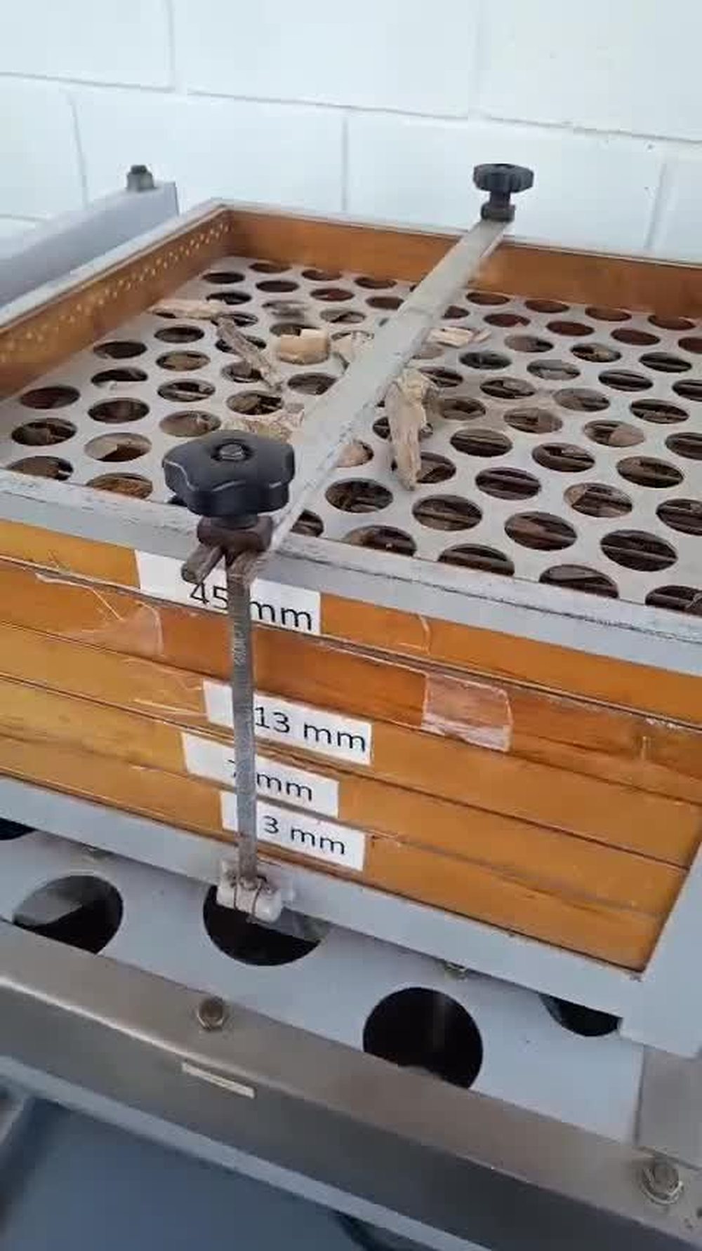 Peneira de classificação granulométrica